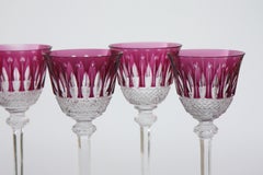 Set of 6 amethyst Roemer glasses in St. Louis crystal, Tommy model