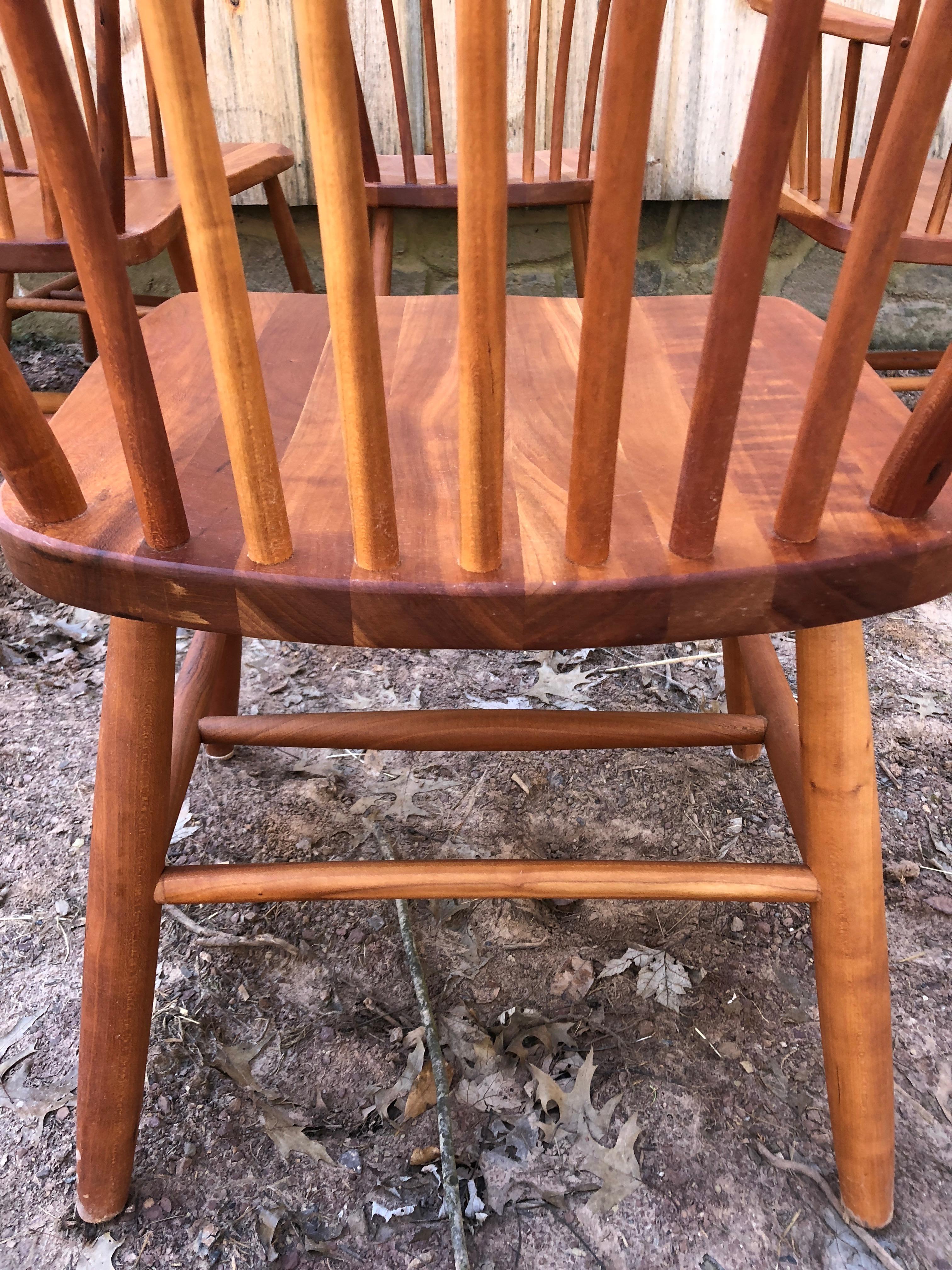 Set of 6 Amish Style Cherry Dining Chairs 3