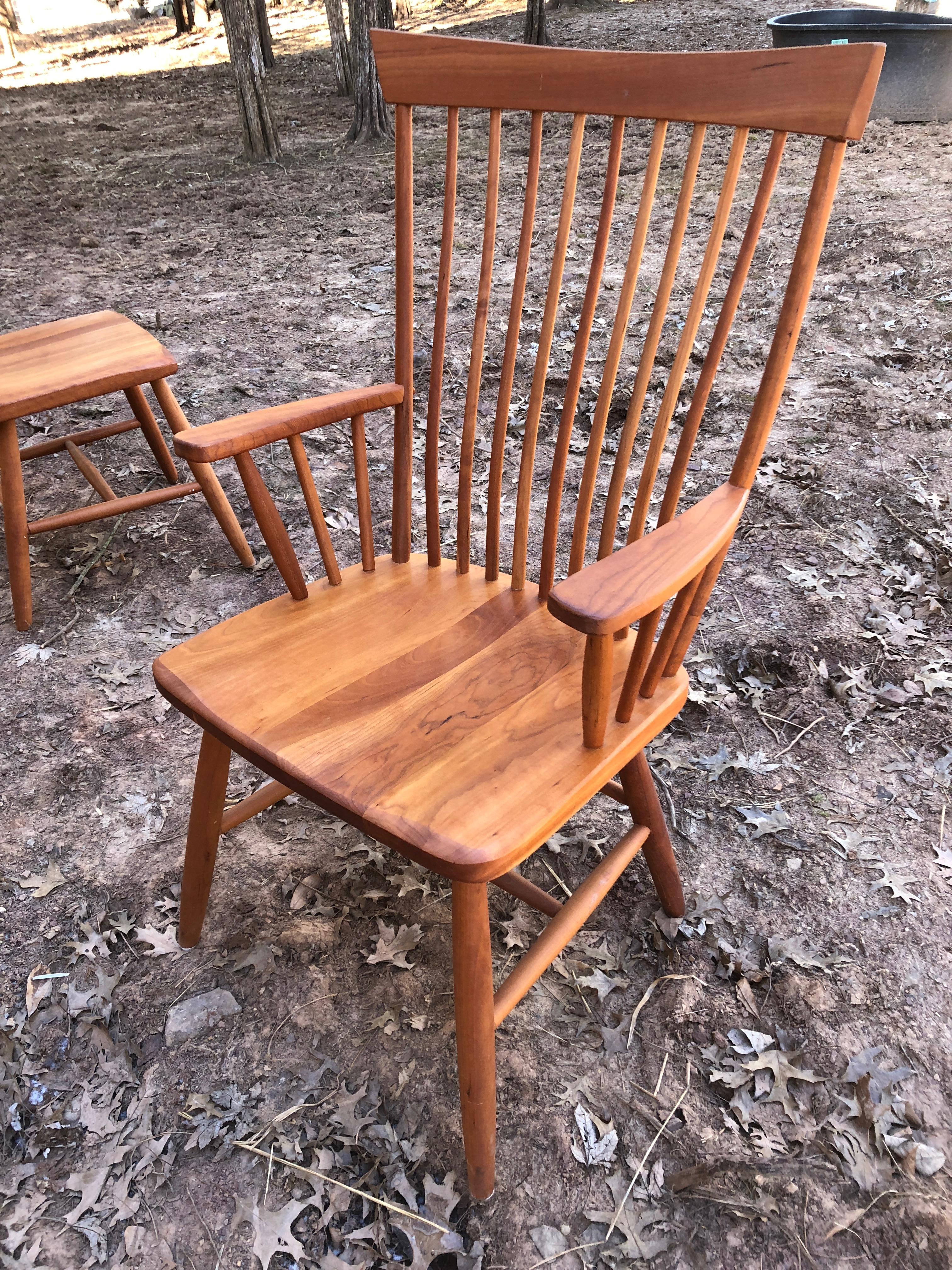 Set of 6 Amish Style Cherry Dining Chairs 4