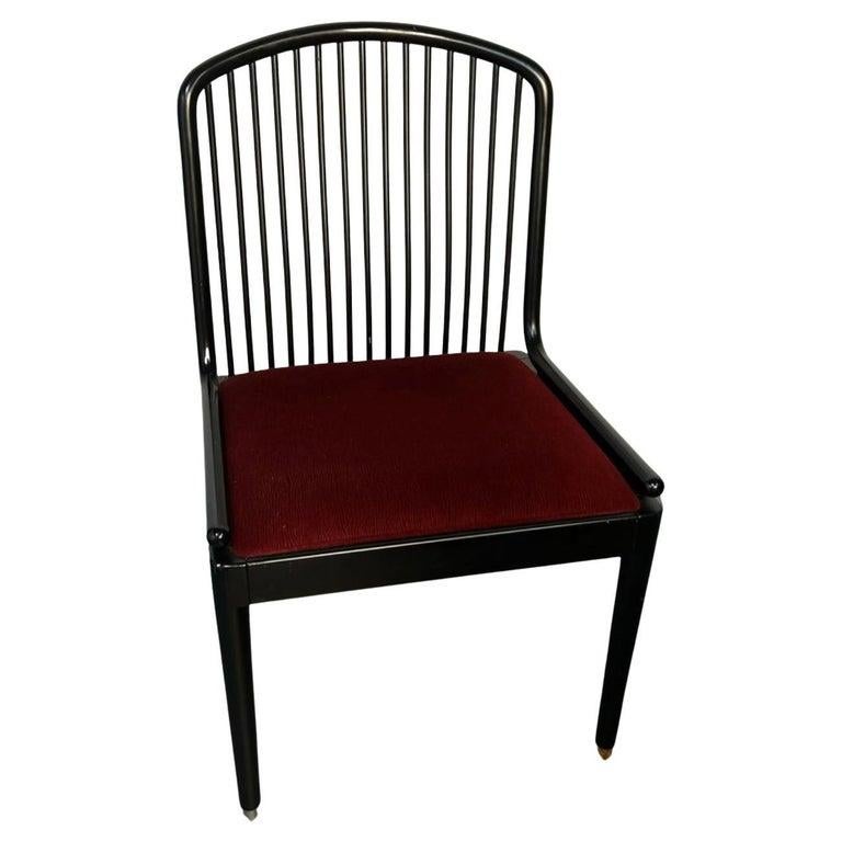 Mid-Century moderno Set di 6 sedie da pranzo Andover in lacca nera di Davis Allen per Stendig in vendita