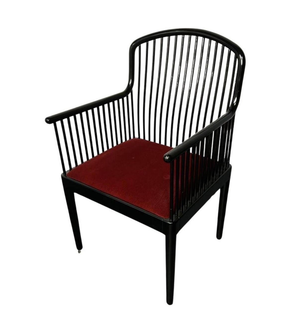 Satz von 6 schwarz lackierten Andover-Esszimmerstühlen von Davis Allen für Stendig im Zustand „Gut“ im Angebot in BROOKLYN, NY
