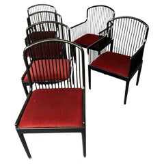 Set di 6 sedie da pranzo Andover in lacca nera di Davis Allen per Stendig