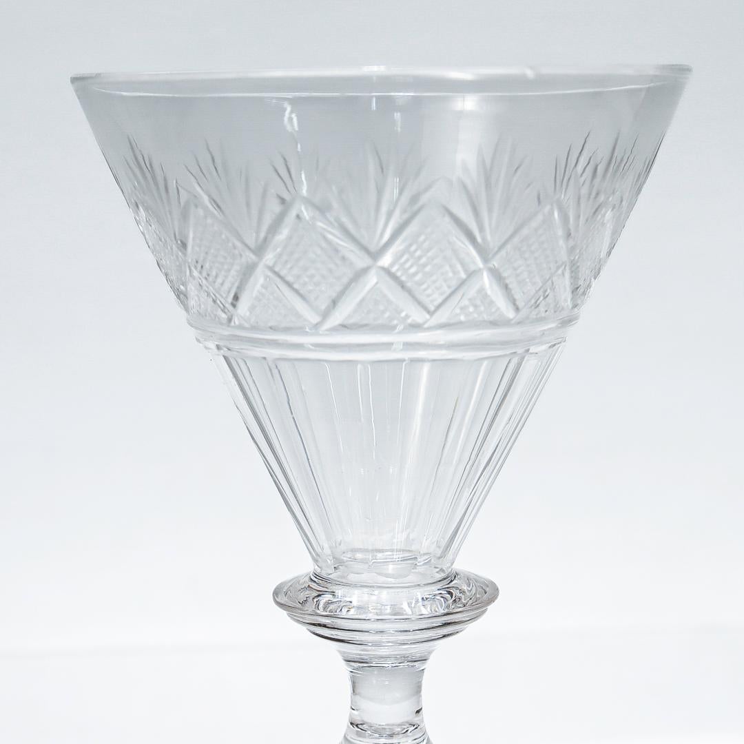 Set von 6 antiken Weingläsern oder Gläsern aus geschliffenem Glas aus dem 19. Jahrhundert, Bakewell zugeschrieben (Geschliffenes Glas) im Angebot