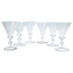 Set von 6 antiken Weingläsern oder Gläsern aus geschliffenem Glas aus dem 19. Jahrhundert, Bakewell zugeschrieben