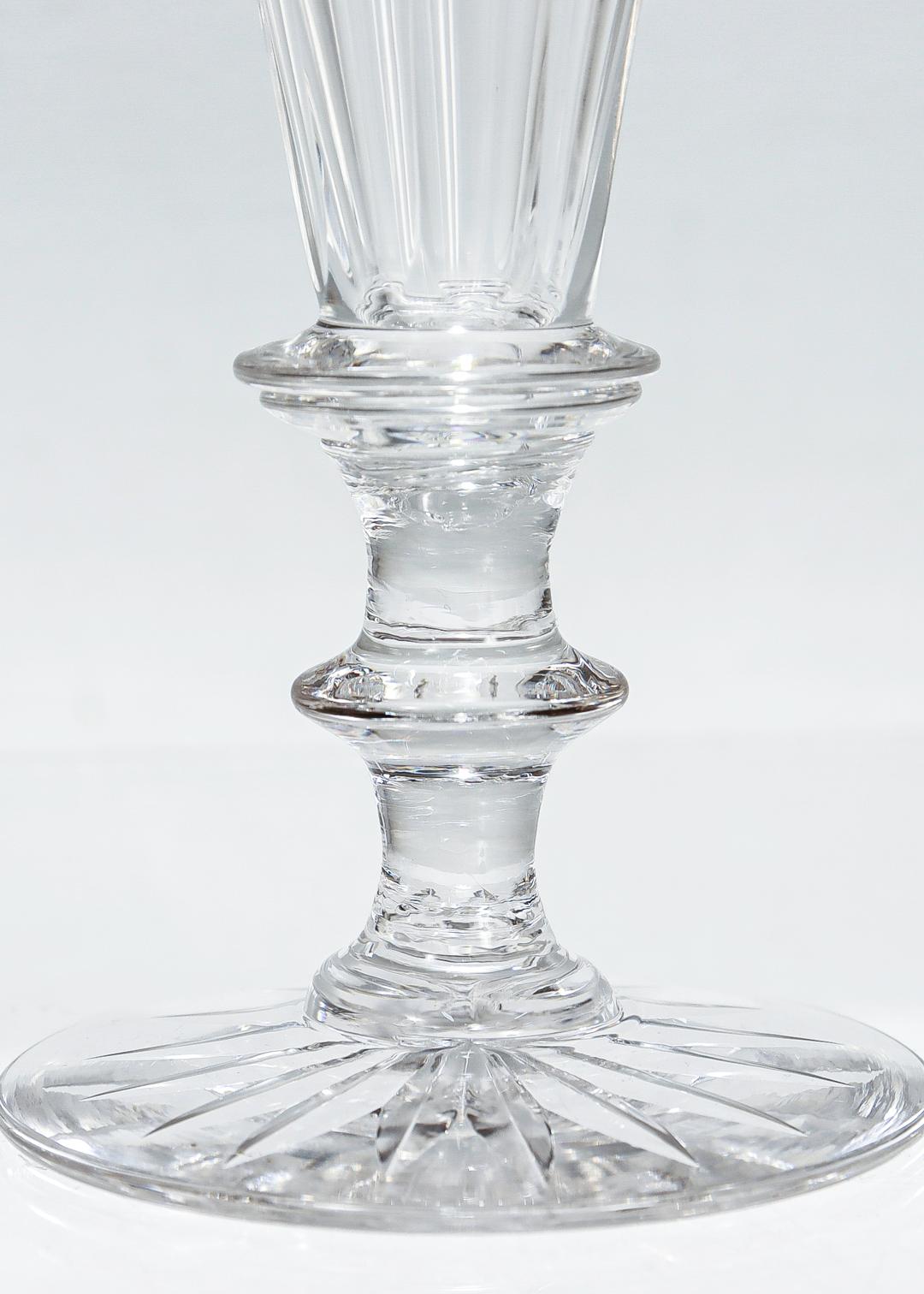 Set von 6 antiken Champagnerflöten aus geschliffenem Glas, Bakewell zugeschrieben, 19. Jahrhundert im Angebot 8