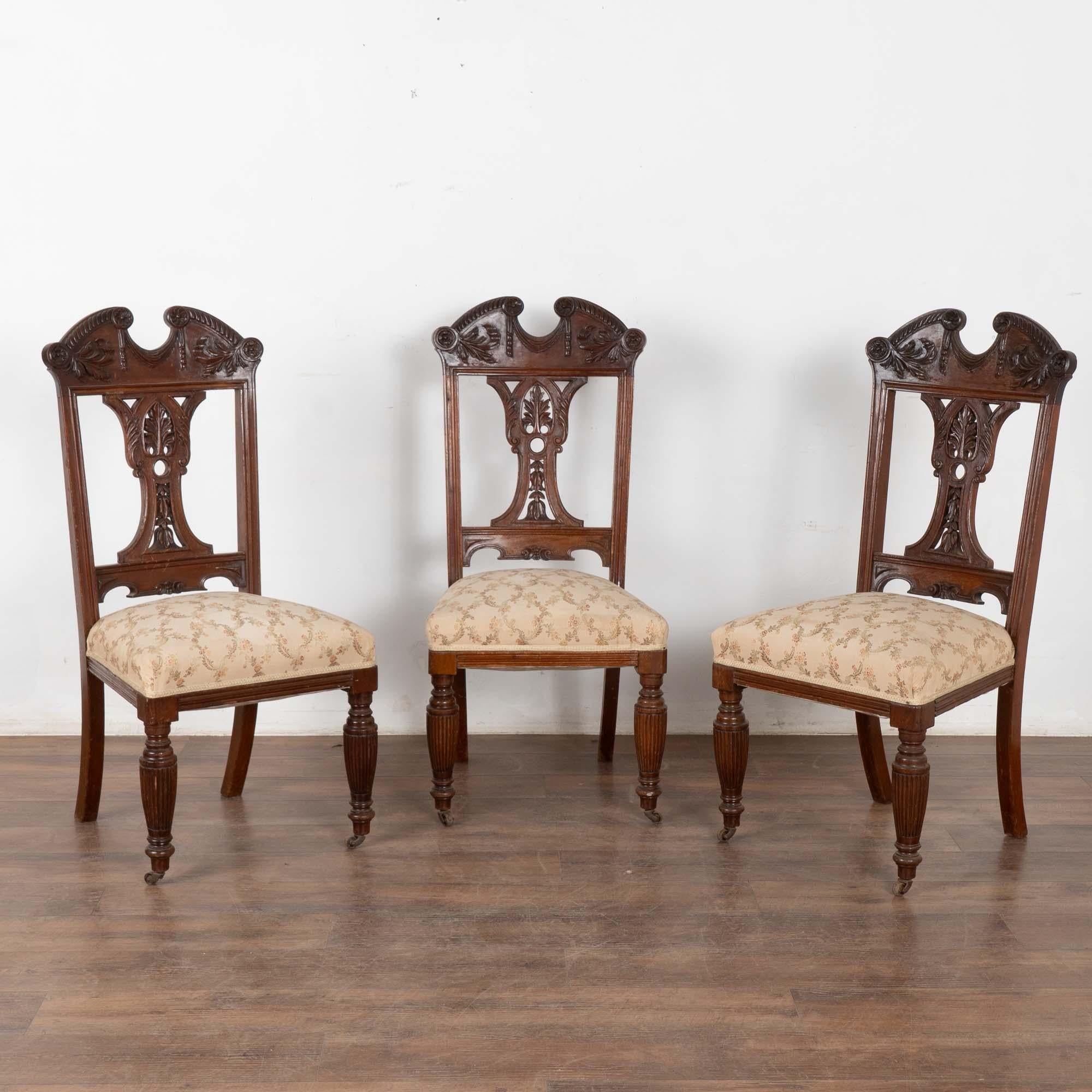 Set of 6 Antique 19th Century English Mahogany Dining Chairs In Good Condition For Sale In Round Top, TX