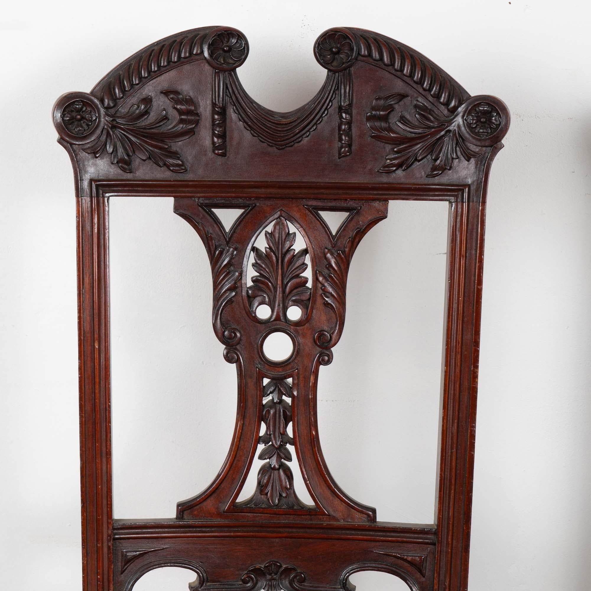 Set of 6 Antique 19th Century English Mahogany Dining Chairs For Sale 1