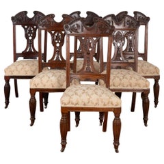 Set of 6 Antique 19th Century English Mahogany Dining Chairs