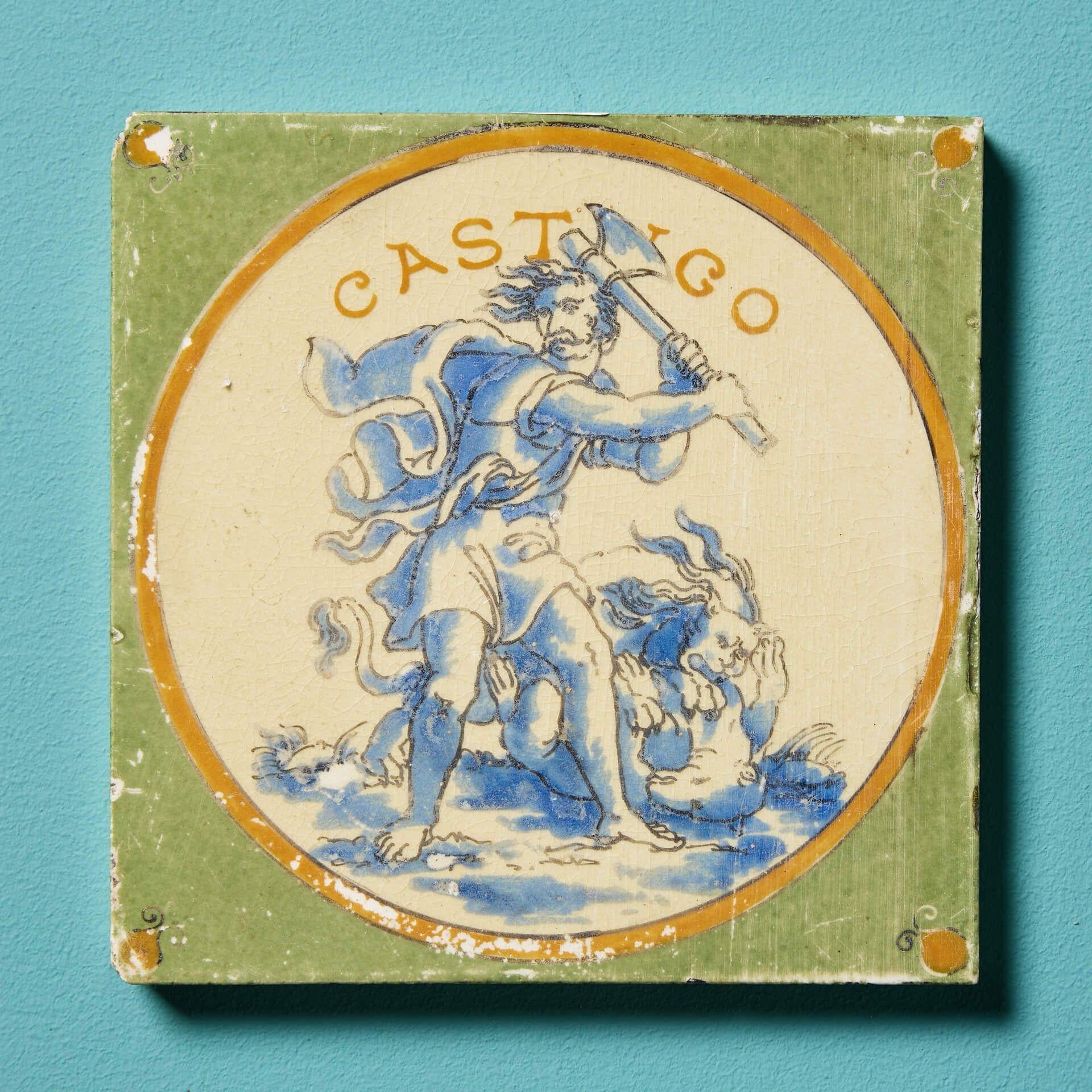 Neoclassical Set of 6 Antique Barrowclough & Sanders Tiles For Sale
