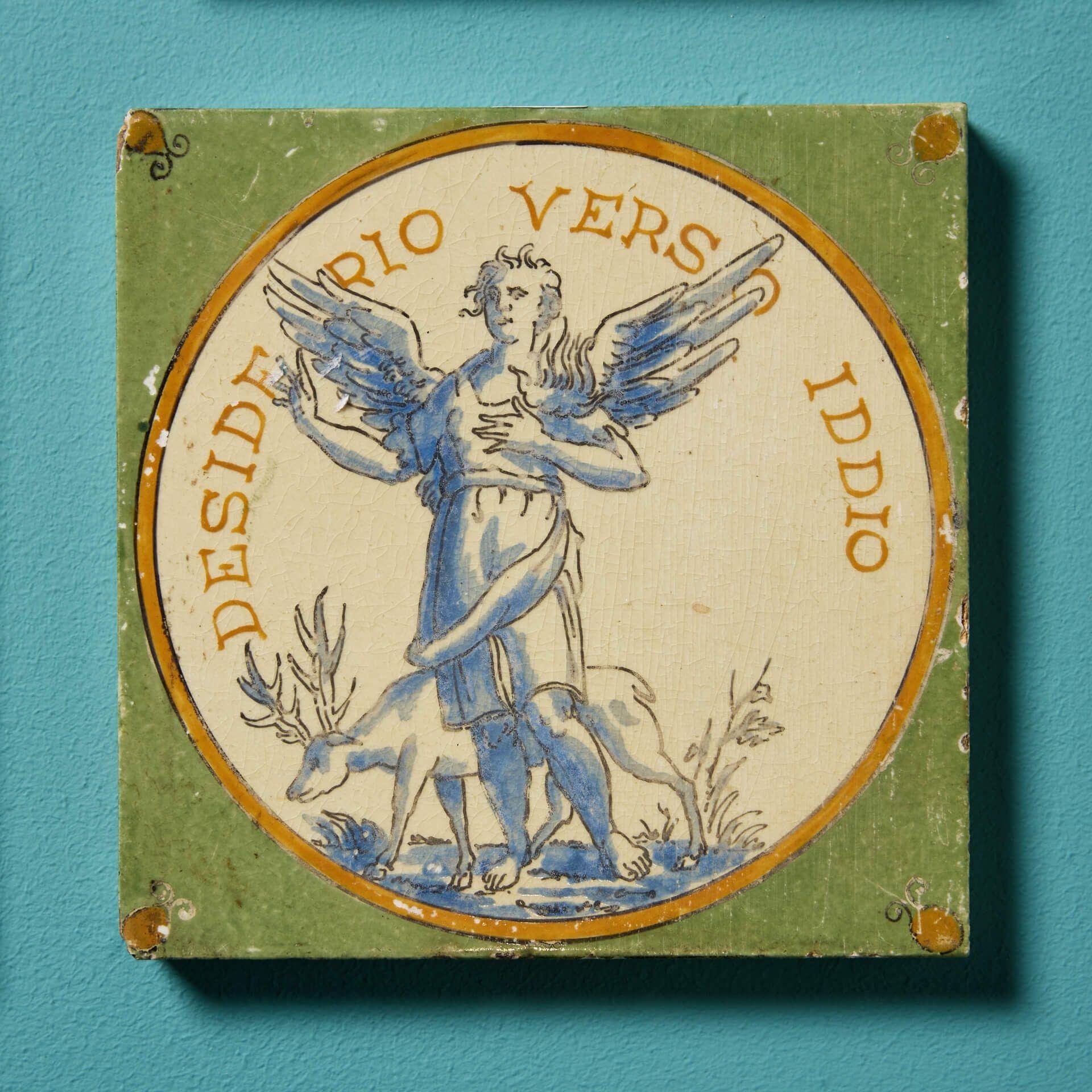 Set of 6 Antique Barrowclough & Sanders Tiles In Fair Condition For Sale In Wormelow, Herefordshire