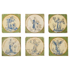 Ensemble de 6 carreaux anciens Barrowclough & Sanders