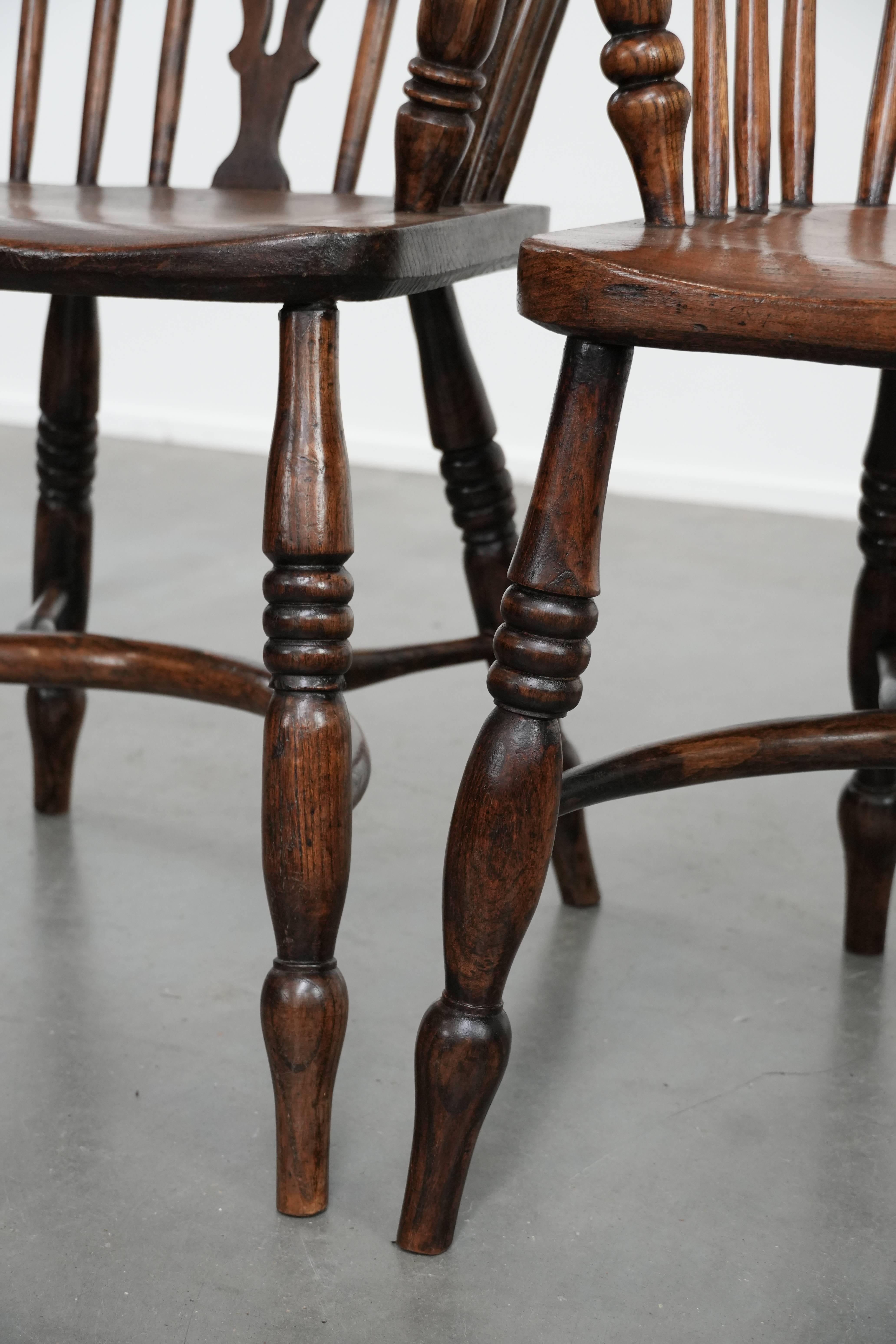 Set di 6 sedie Windsor inglesi antiche e belle con una splendida patina in vendita 6