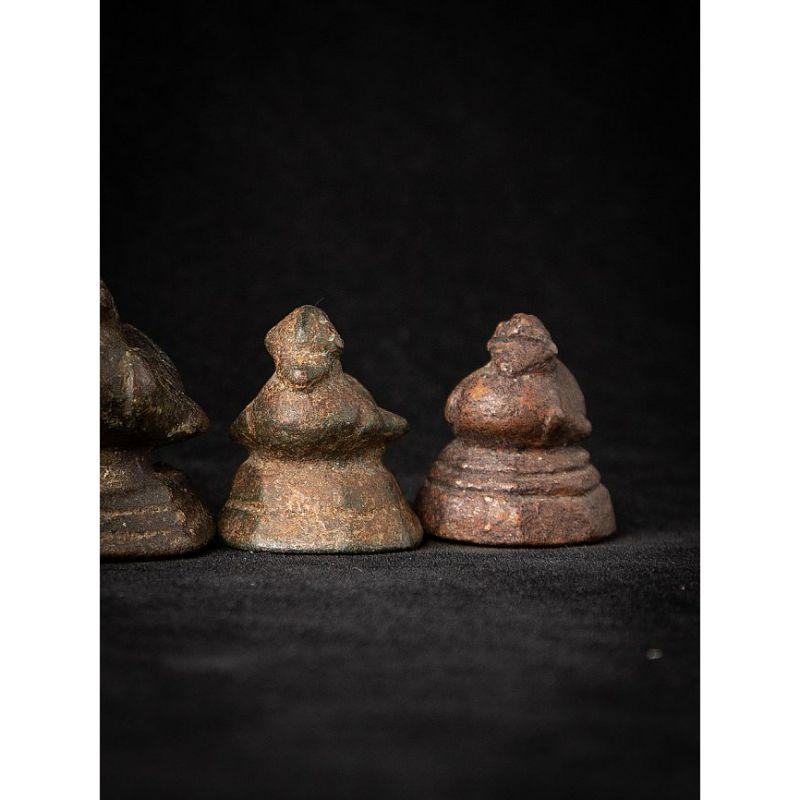 Set of 6 Antique Bronze Opium Weights from Burma For Sale 5