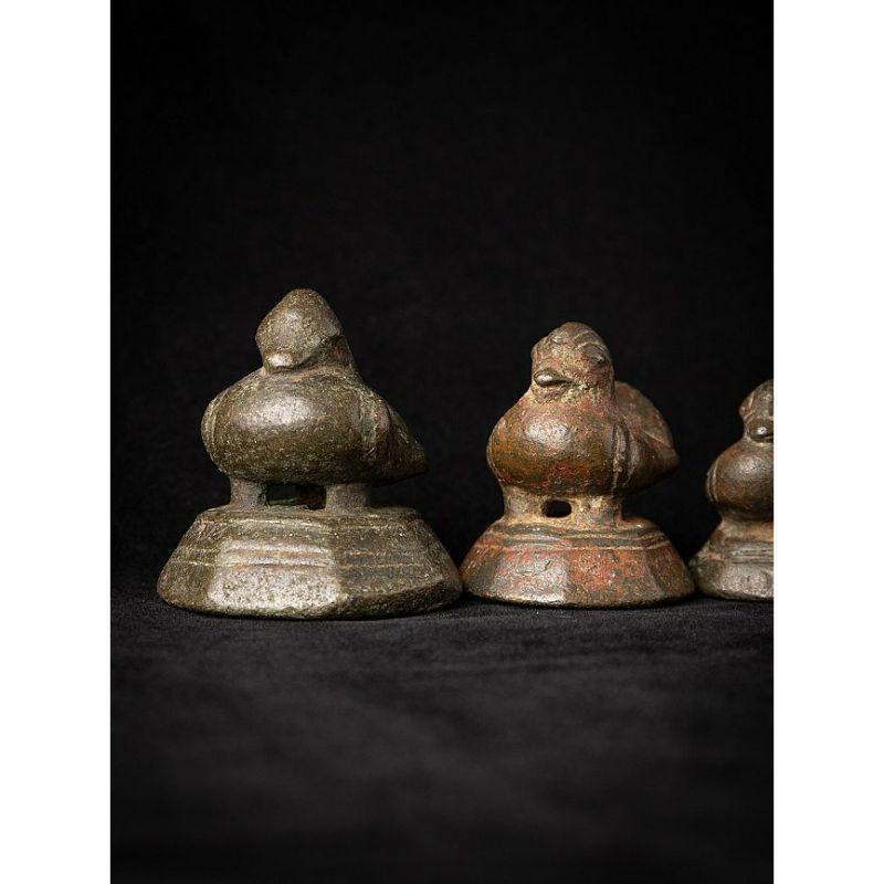 Set of 6 Antique Bronze Opium Weights from Burma For Sale 3