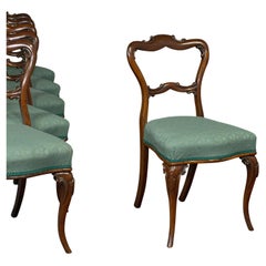 Set of 6 Antique Buckle Back Chairs, English, Dining Seat, Victorian, Circa 1850