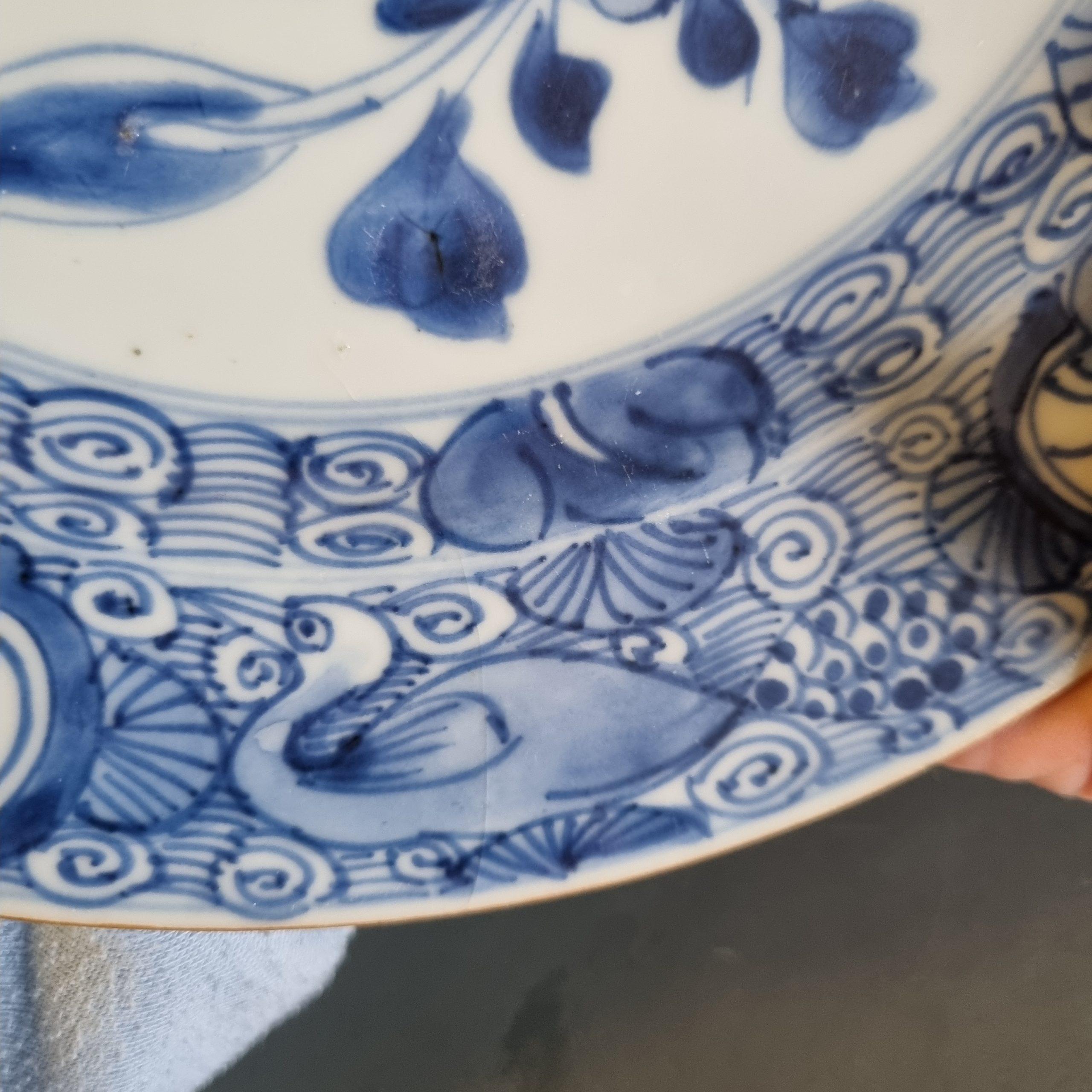 Set of 6 Antique Chinese Porcelain Kangxi/Yongzheng Blue White Dinner Plates In Good Condition In Amsterdam, Noord Holland