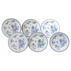 Set of 6 Antique Chinese Porcelain Kangxi/Yongzheng Dinner Plates, 18th Century