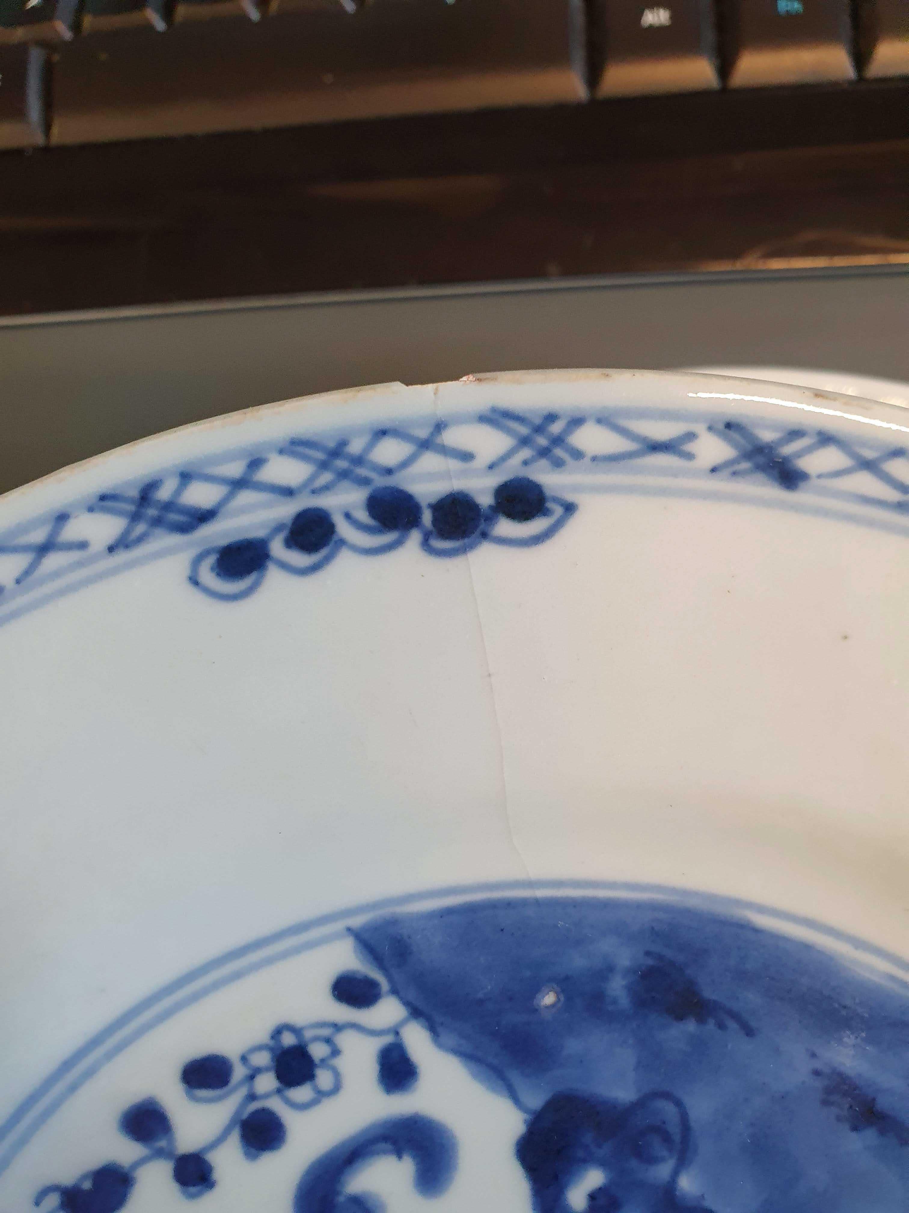 Set of 6 Antique Chinese Porcelain Yongzheng/Qianlong Blue/White Dinner Plates In Good Condition For Sale In Amsterdam, Noord Holland