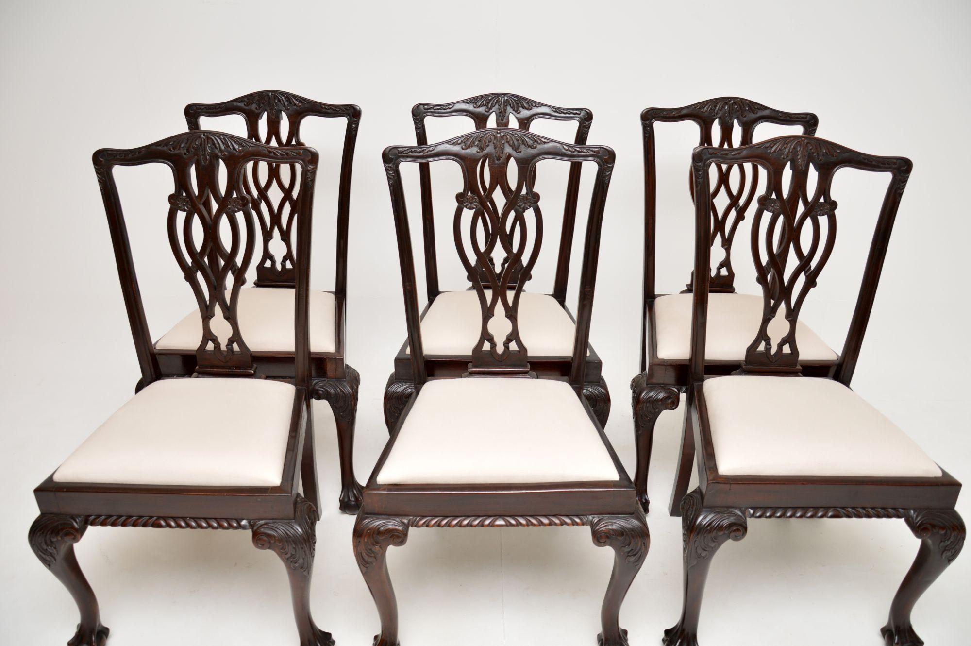 Set of 6 Antique Chippendale Style Dining Chairs In Good Condition For Sale In London, GB