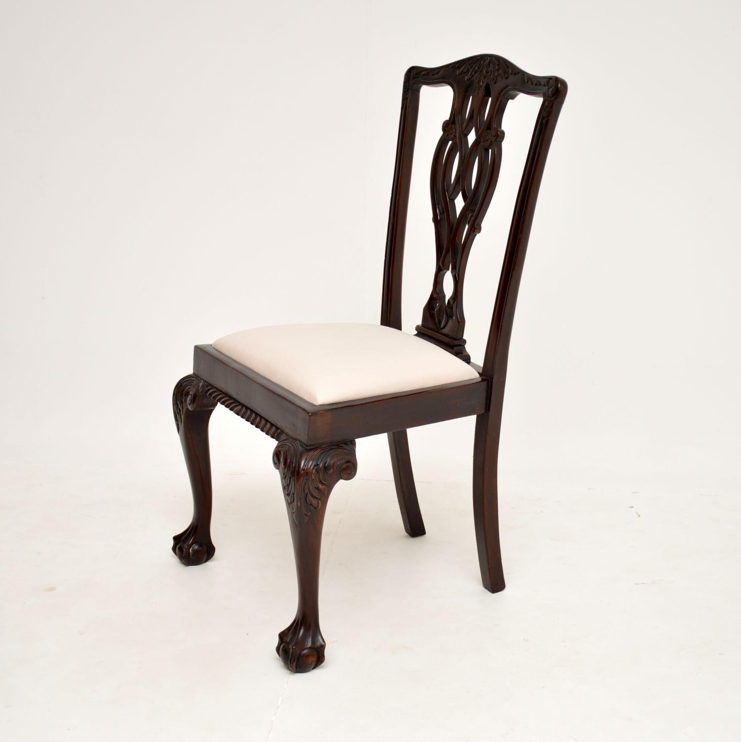 Set of 6 Antique Chippendale Style Dining Chairs For Sale 1