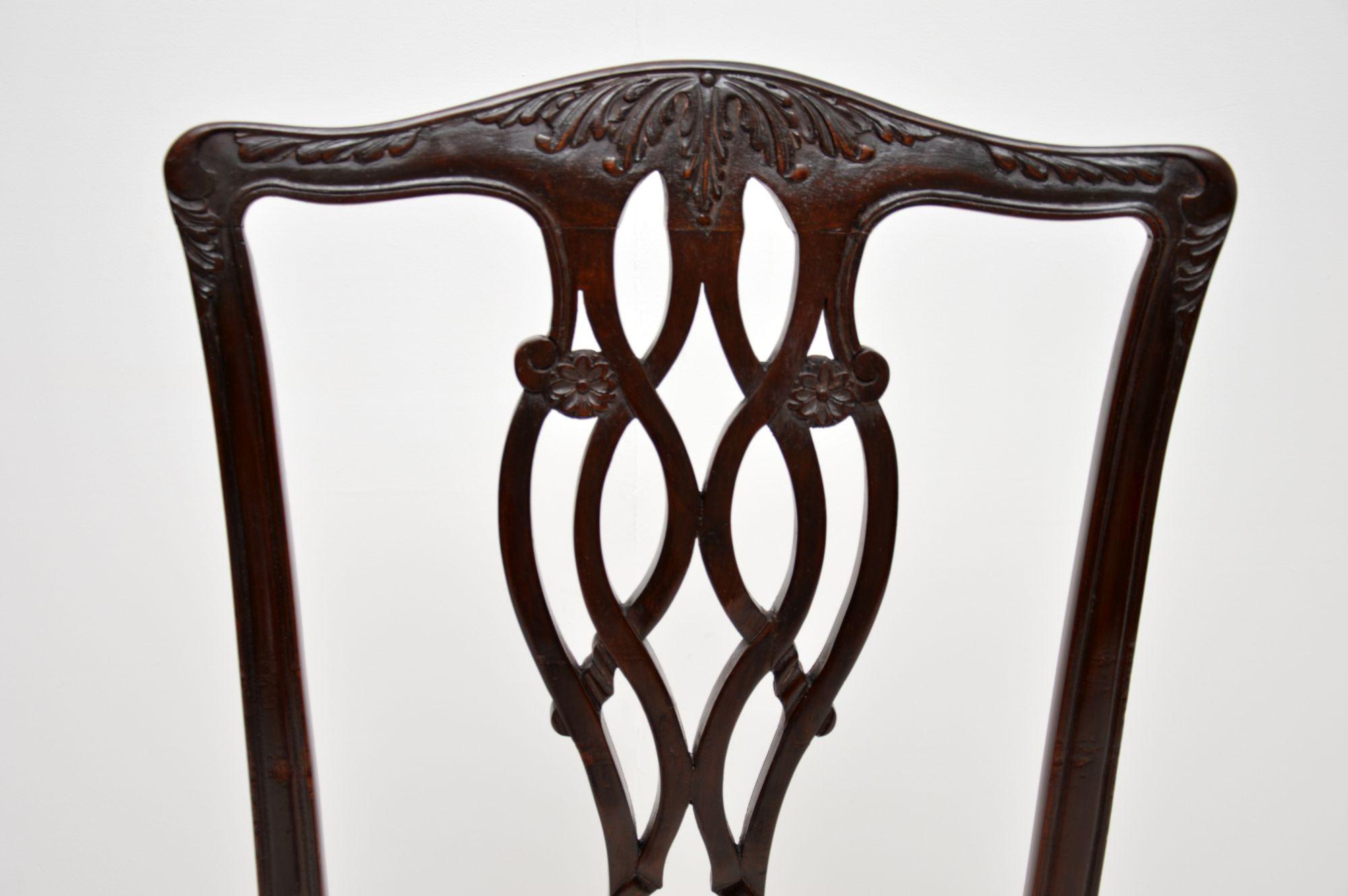 Set of 6 Antique Chippendale Style Dining Chairs For Sale 3