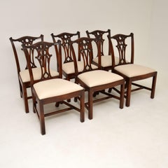 Set of 6 Antique Chippendale Style Mahogany Dining Chairs