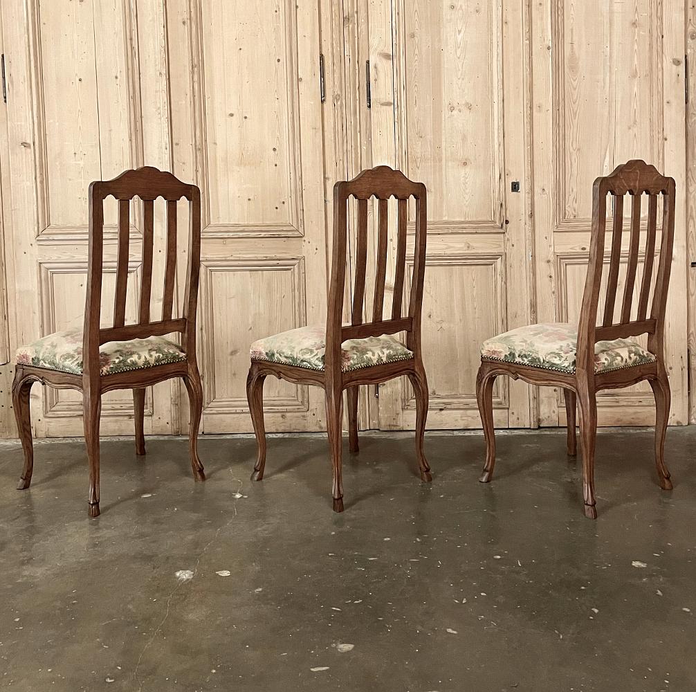 Set of 6 Antique Country French Dining Chairs 1