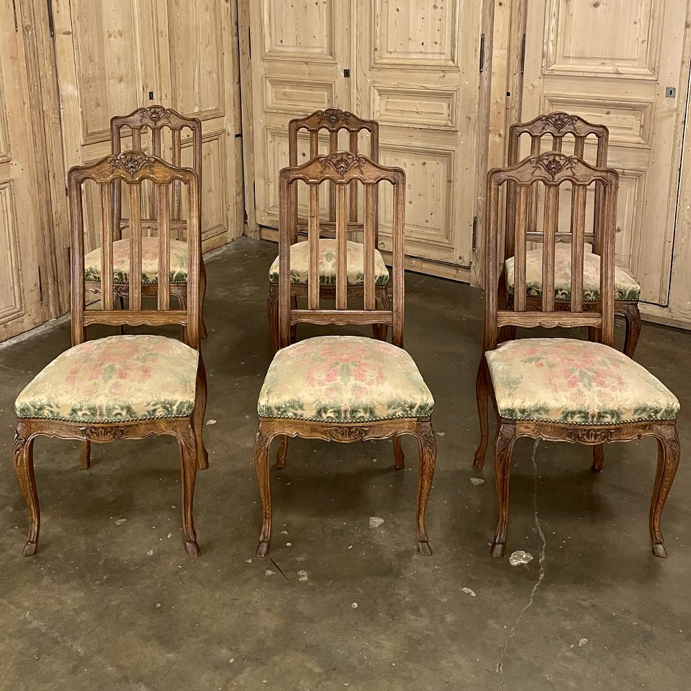 Set of 6 Antique Country French Dining Chairs 2