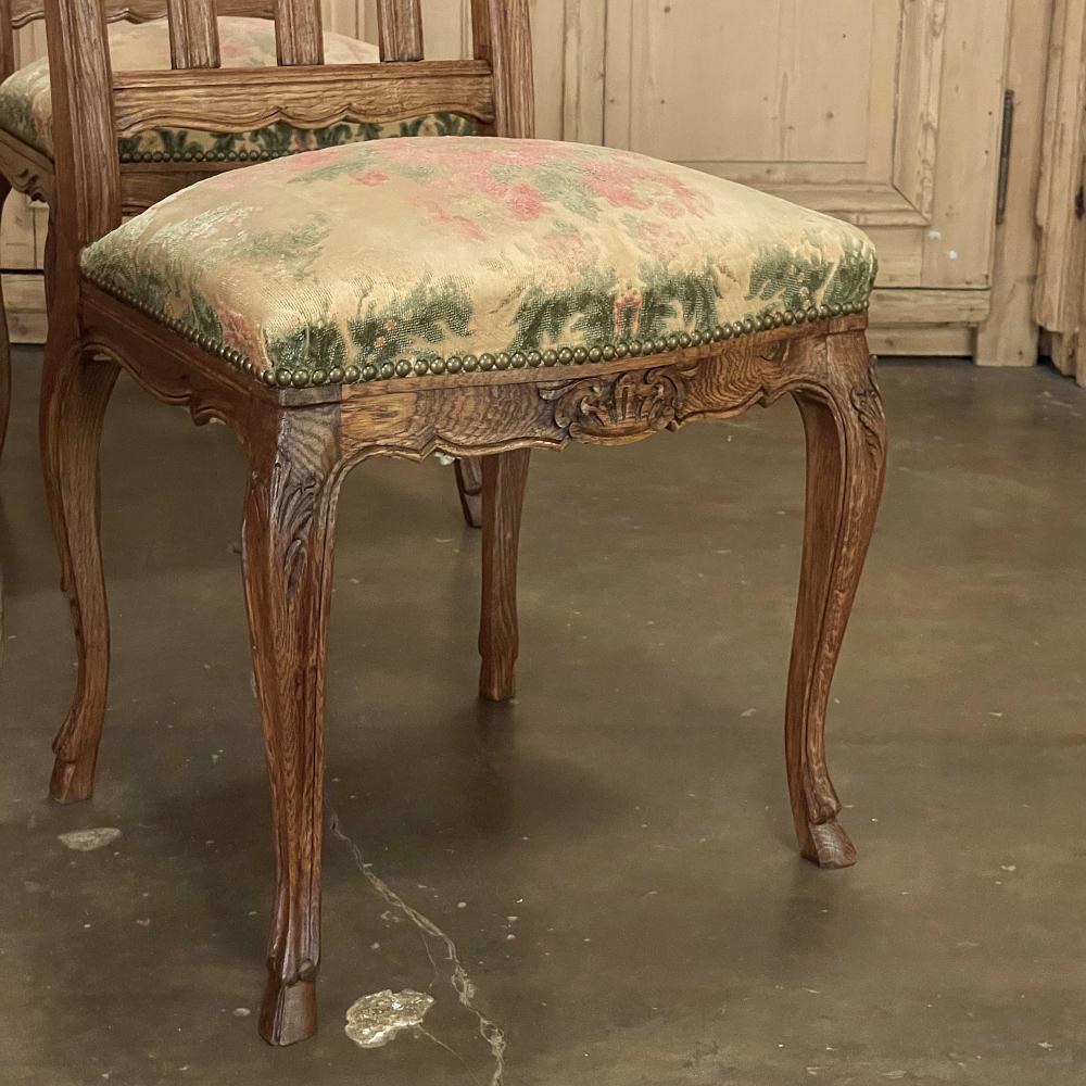 Louis XV Set of 6 Antique Country French Dining Chairs