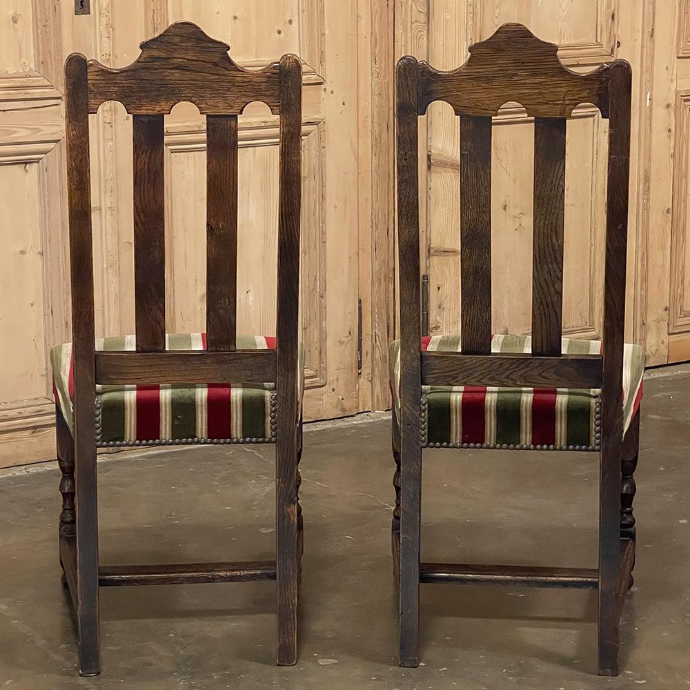 Set of 6 Antique Country French Upholstered Dining Chairs For Sale 4
