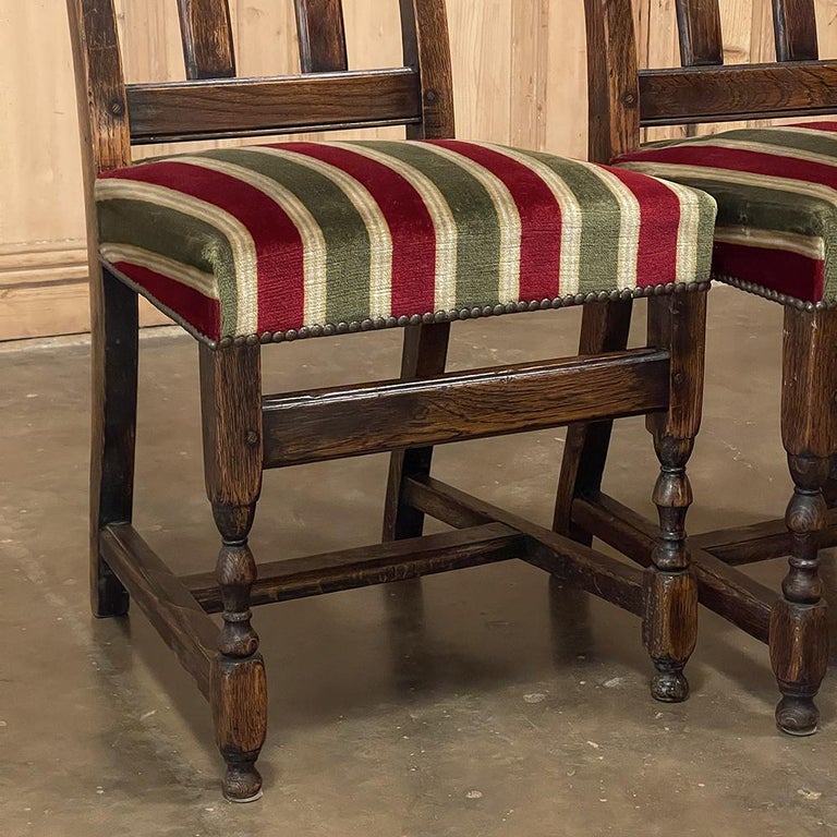 Set of 6 Antique Country French Upholstered Dining Chairs For Sale at ...