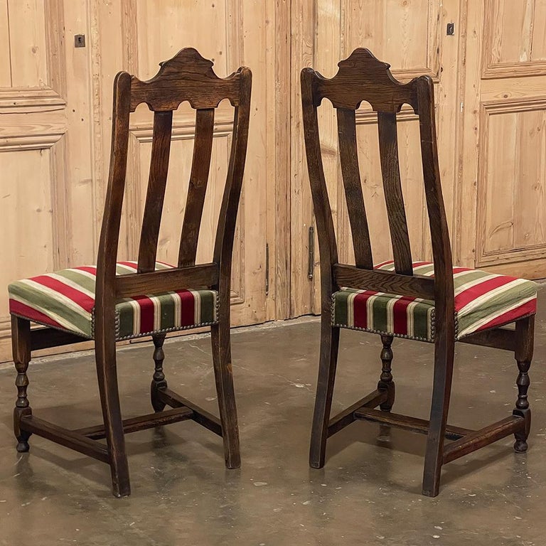 Set of 6 Antique Country French Upholstered Dining Chairs For Sale at ...