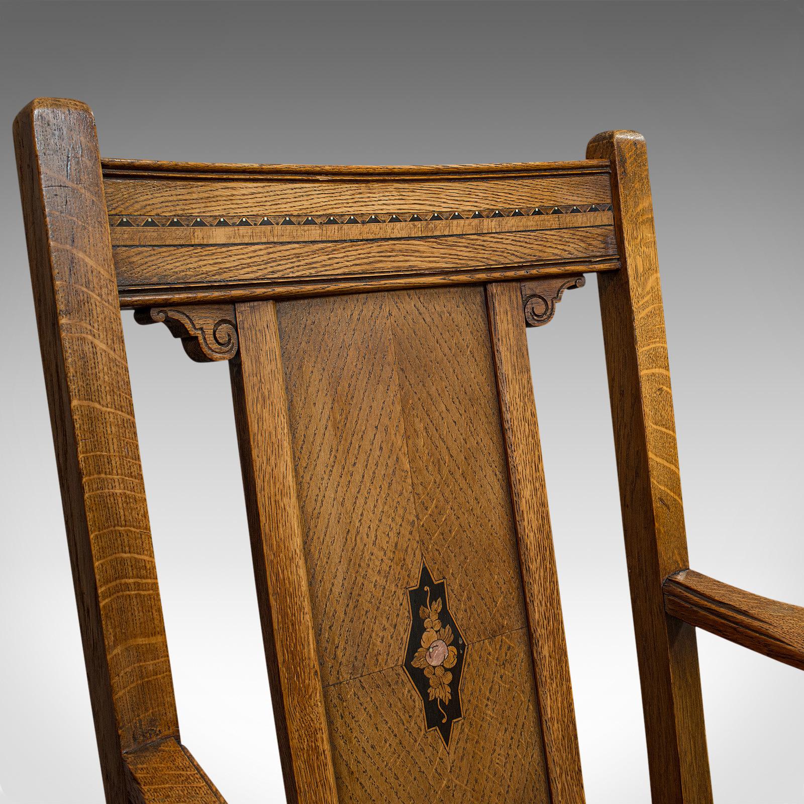 Set of 6, Antique Dining Chairs, English, Golden Oak, Edwardian, circa 1910 2