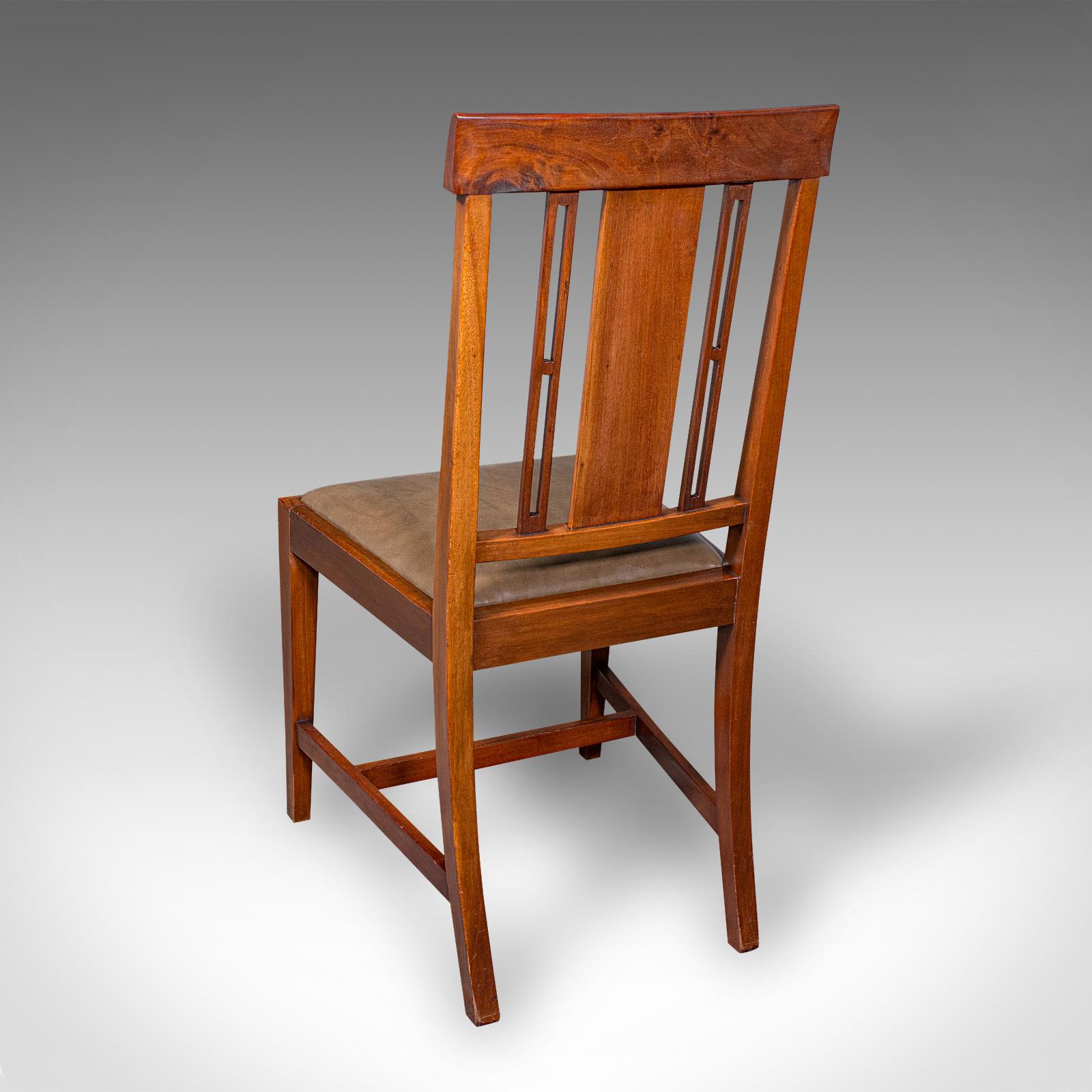 Edoardiano Set di 6 sedie da sala da pranzo antiche, noce inglese, Suite, Shoolbred, Edwardian in vendita