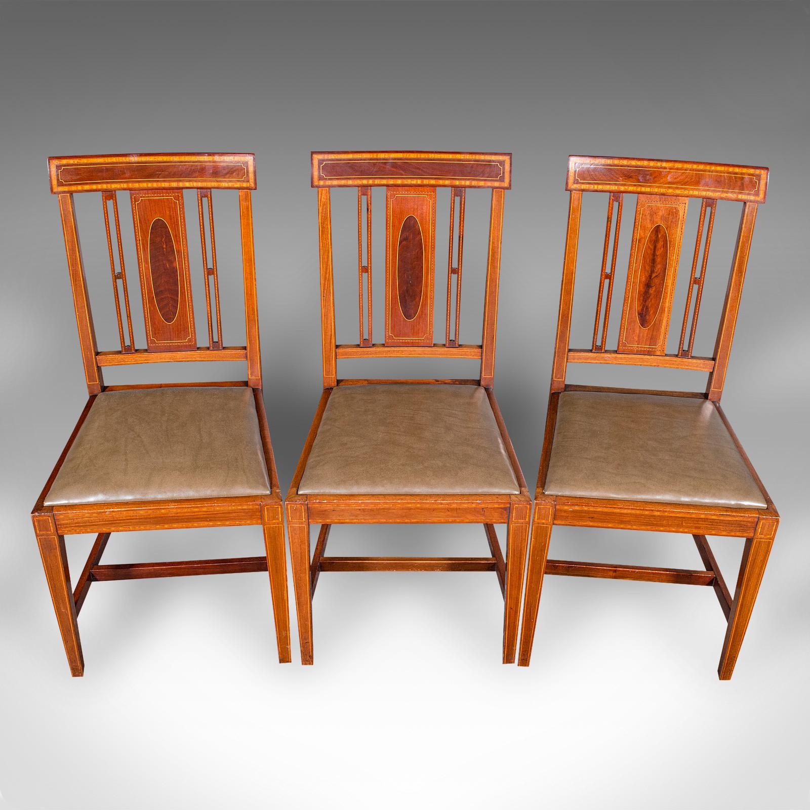 Set di 6 sedie da sala da pranzo antiche, noce inglese, Suite, Shoolbred, Edwardian In condizioni buone in vendita a Hele, Devon, GB
