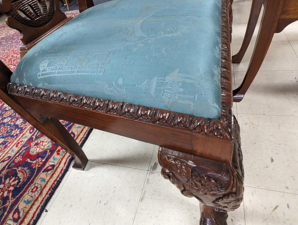 Set of 6 Antique English Chippendale Dining Chairs, Mahogany 5
