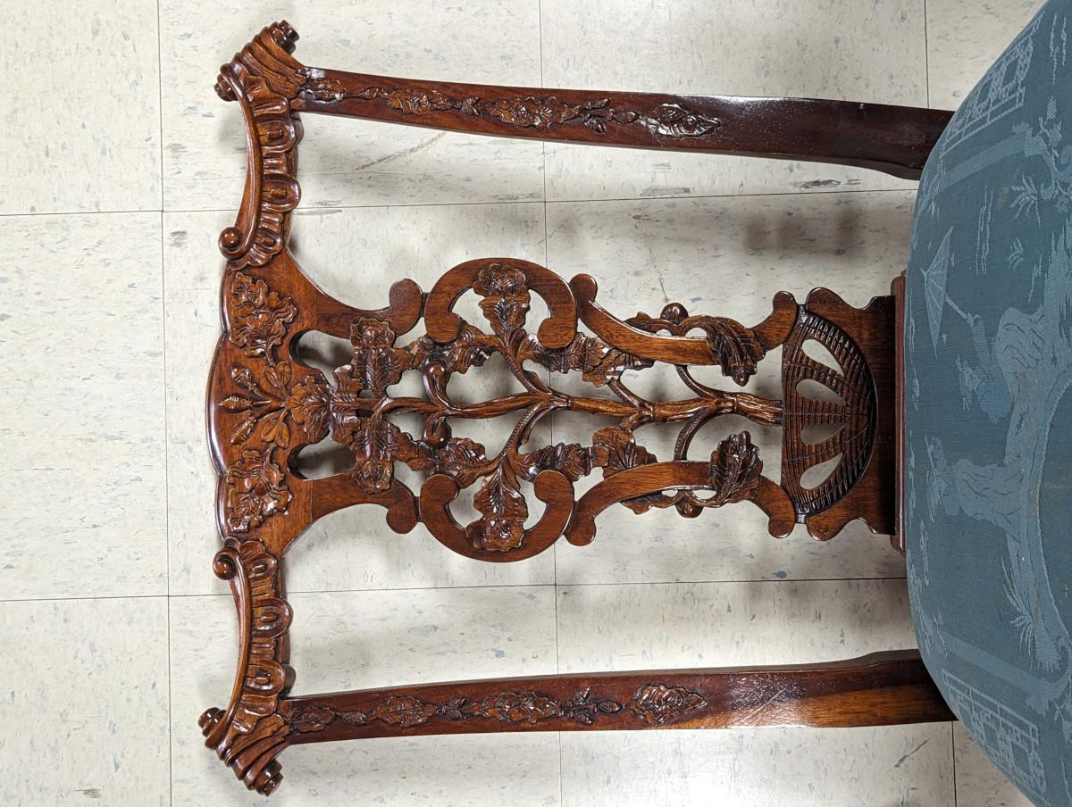 Set of 6 Antique English Chippendale Dining Chairs, Mahogany 6