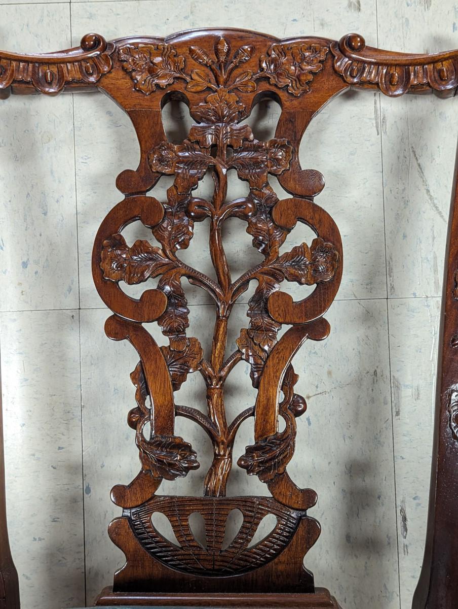 Set of 6 Antique English Chippendale Dining Chairs, Mahogany 7