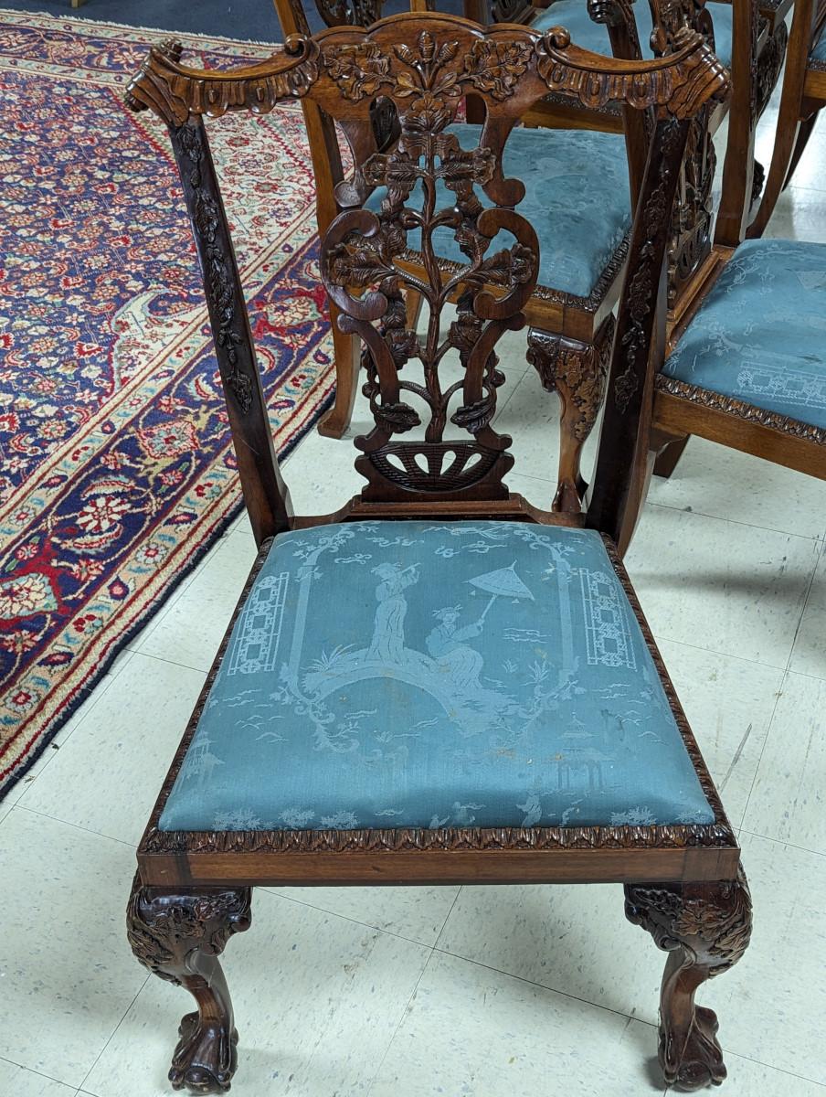 Set of 6 Antique English Chippendale Dining Chairs, Mahogany 9