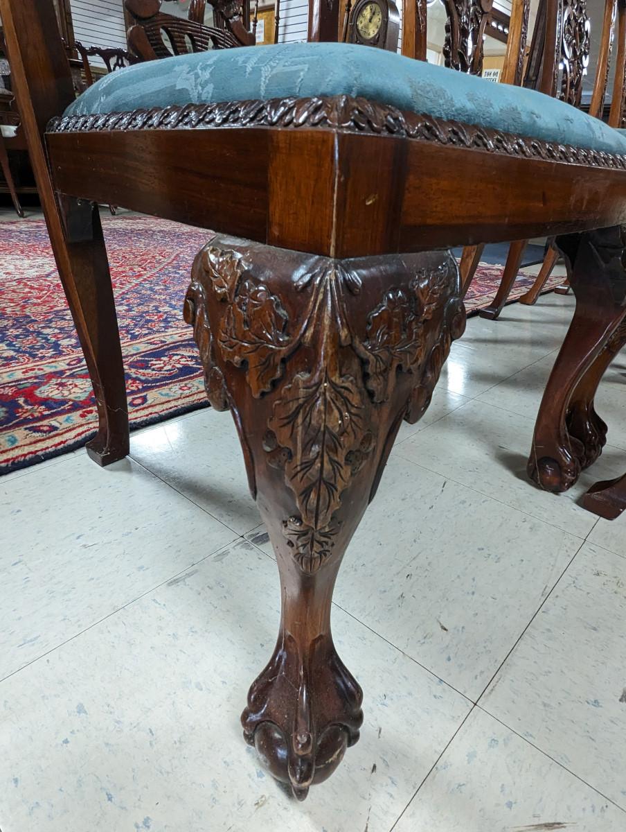 Set of 6 Antique English Chippendale Dining Chairs, Mahogany 4