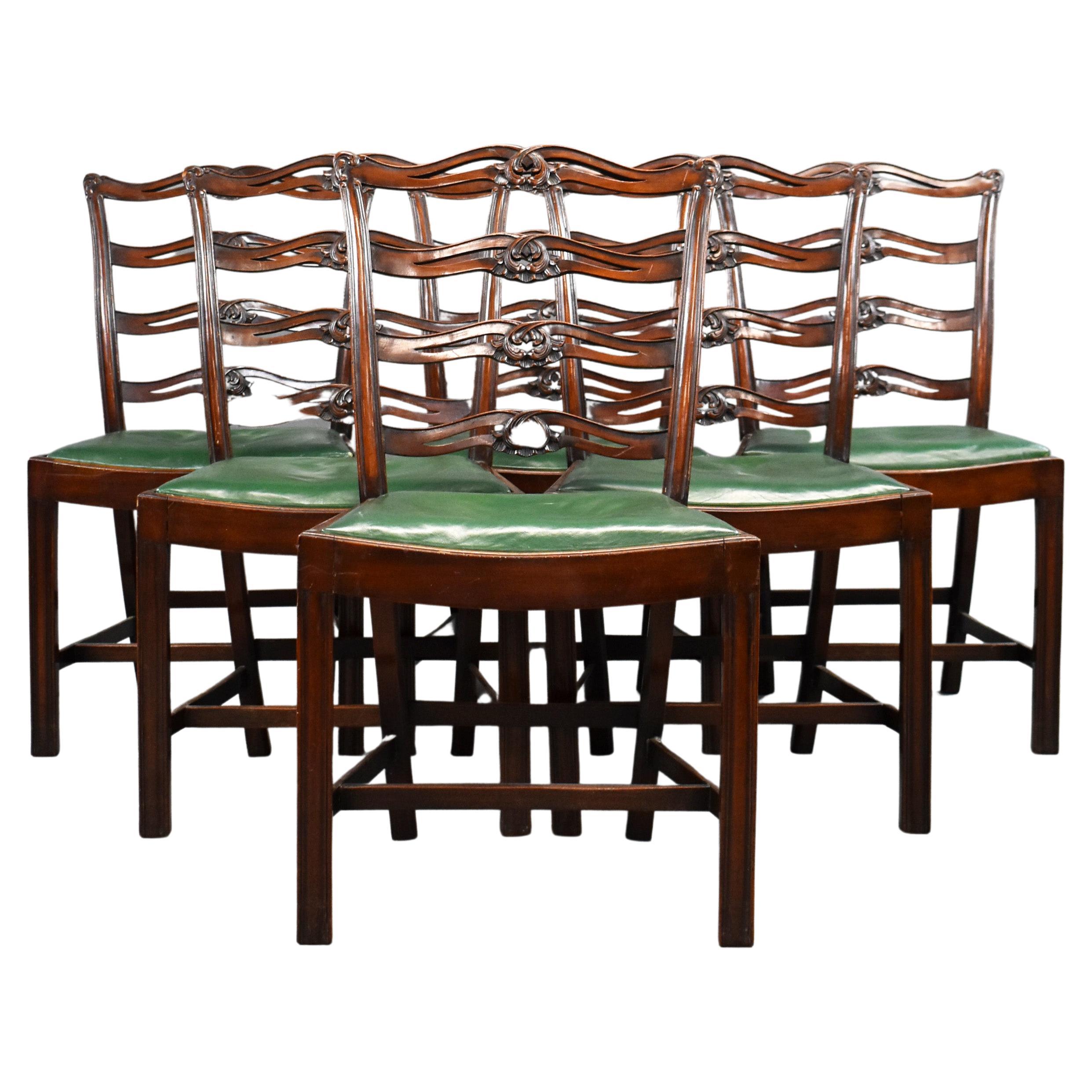 Antique Set 8 English Hepplewhite Dining Chairs c.1900 at 1stDibs