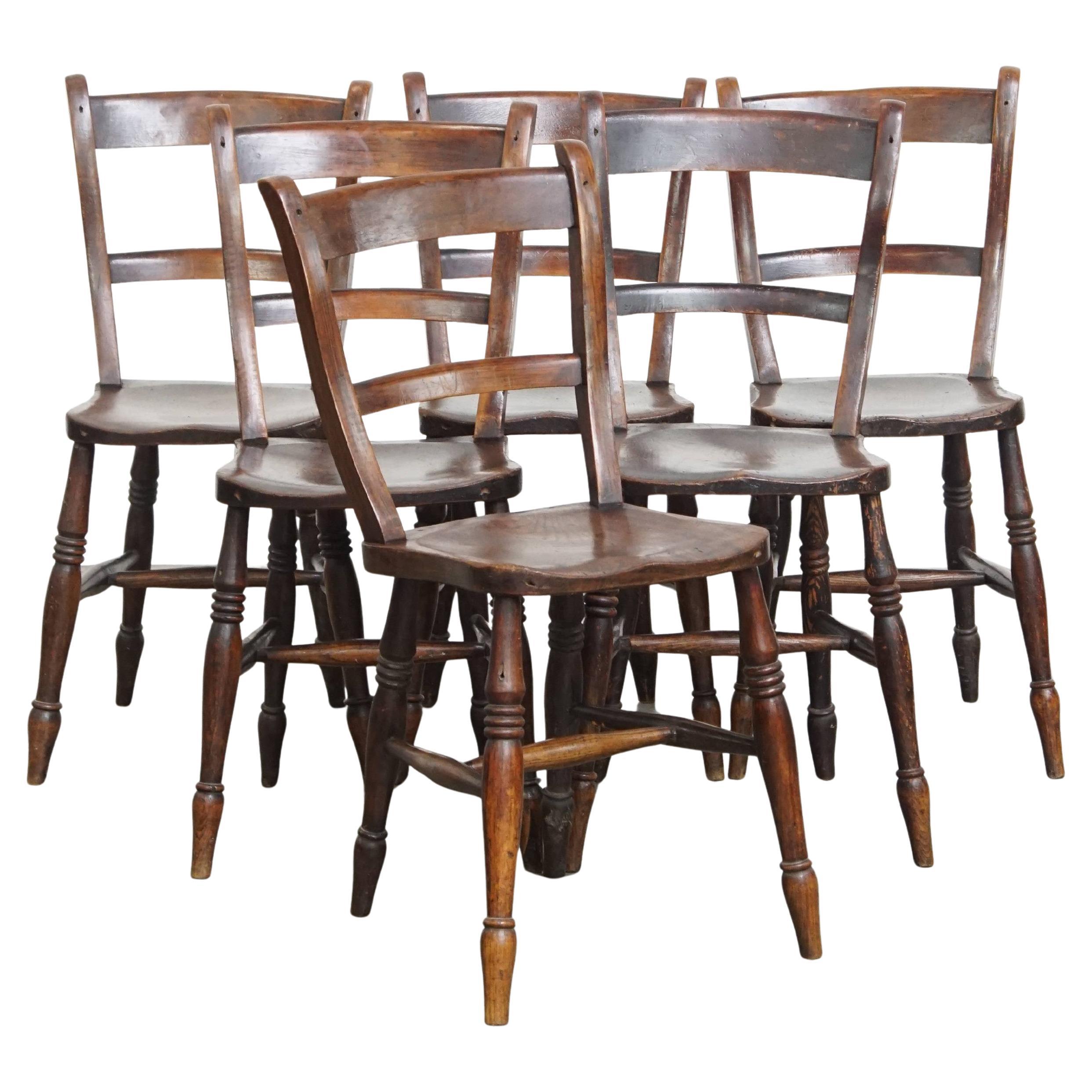 Set di 6 sedie da pranzo/cucina Oxford antiche inglesi in vendita