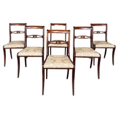 Set of 6 Antique French Empire Revival Mahogany Dining Chairs