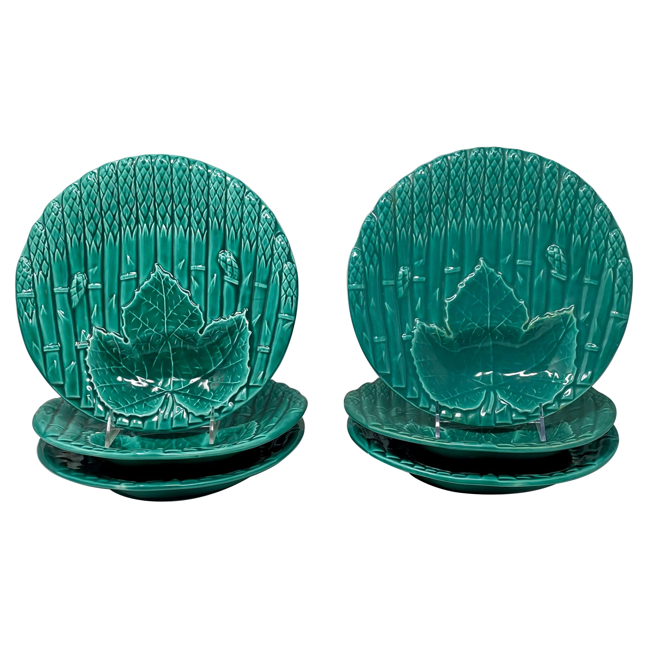 Set di 6 piatti antichi in ceramica Faience francese, in porcellana, CIRCA 1920
