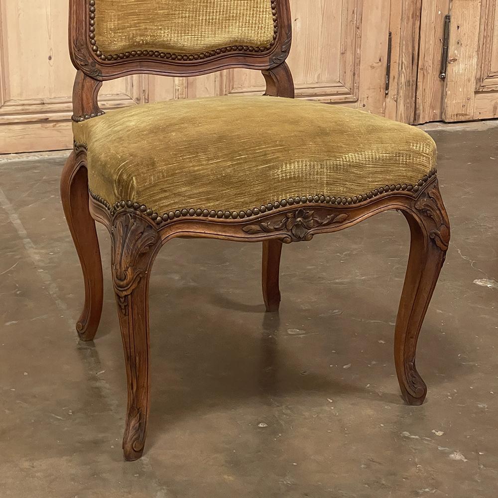 Set of 6 Antique French Louis XV Walnut Dining Chairs 7