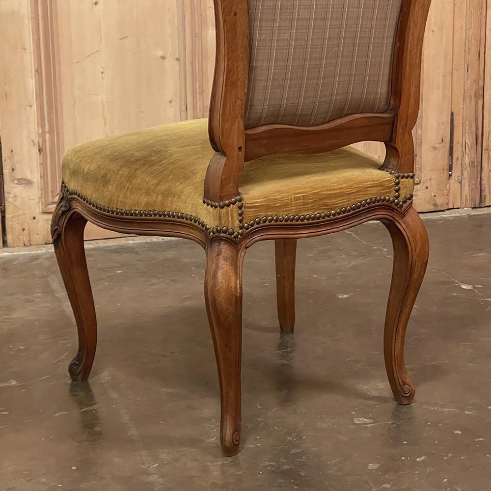 Set of 6 Antique French Louis XV Walnut Dining Chairs 14