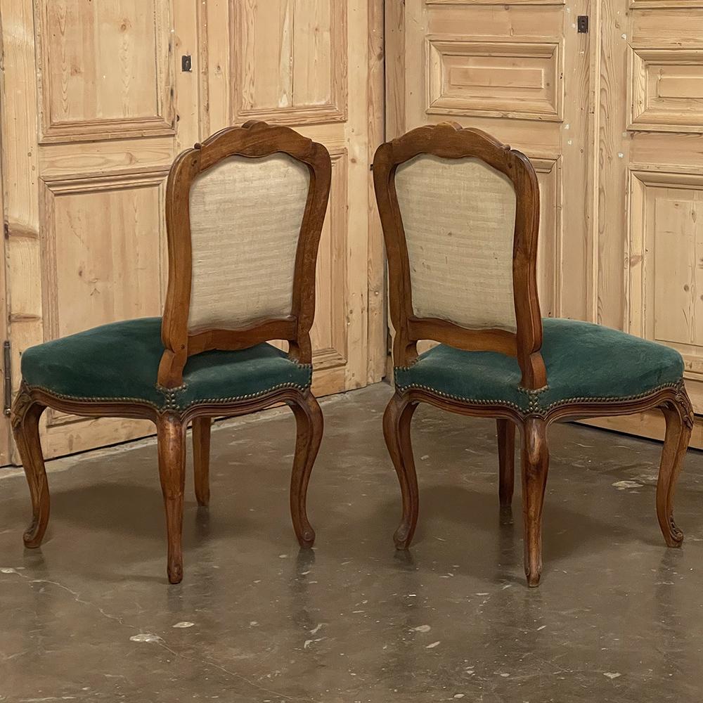 Set of 6 Antique French Louis XV Walnut Dining Chairs 3