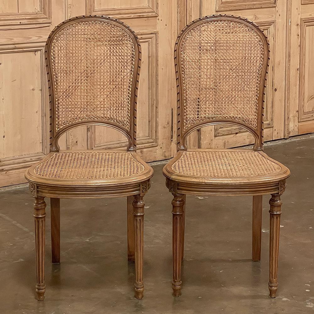 Set of 6 Antique French Louis XVI Caned Dining Chairs 1