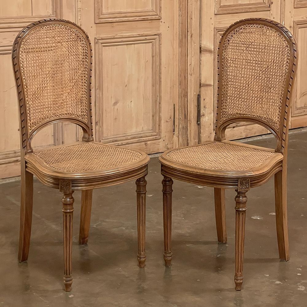 Set of 6 Antique French Louis XVI Caned Dining Chairs 2