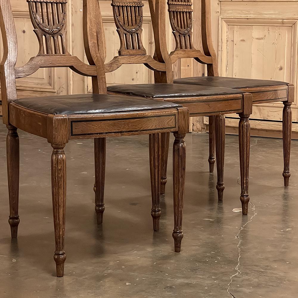 Set of 6 Antique French Louis XVI Dining Chairs For Sale 7